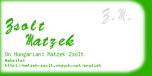 zsolt matzek business card
